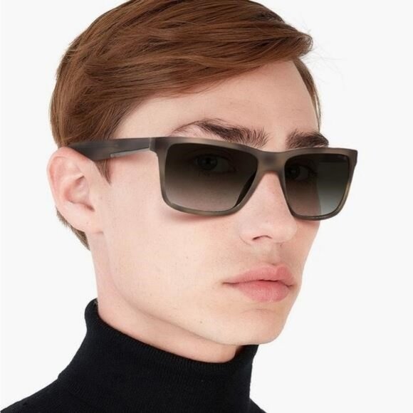New Authentic Prada Gray Gradient Rectangular Men's Sunglasses PR 19SS 5480A7 59 - Picture 1 of 13